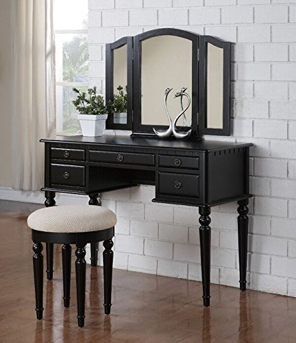 Bobkona St. Croix Collection Vanity Set na may Stool