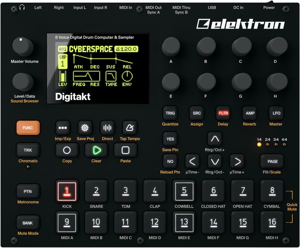 Elektron Digitakt 8-Track Drum Computer at Sampler