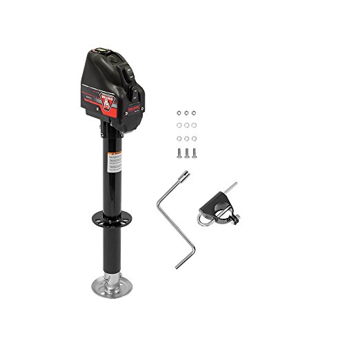 Bulldog Cases 500199 Powered Drive A-Frame Tongue Jack na may Spring Loaded Pull Pin - 4000 lb. Capacity (Black Cover)