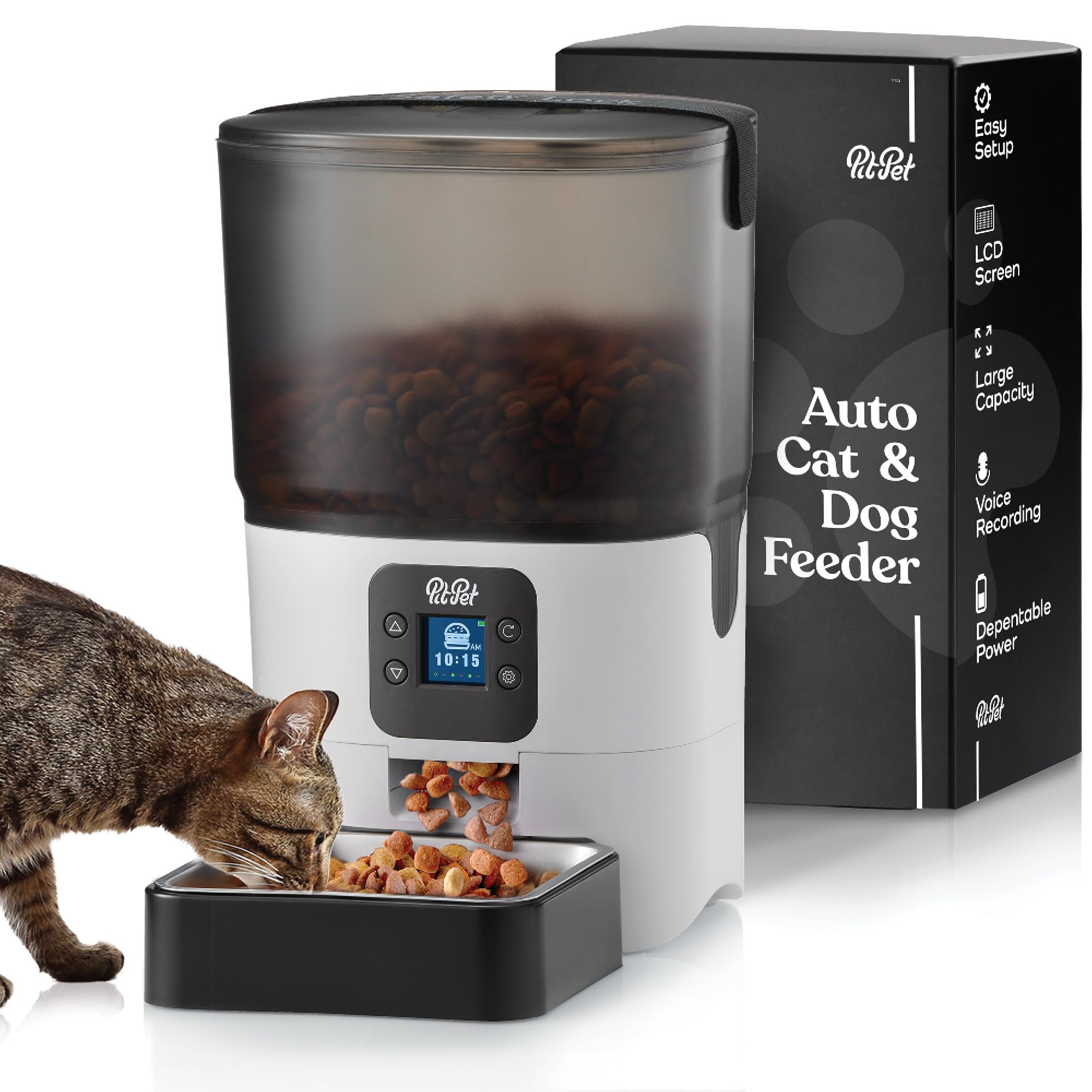 PitPet Smart Automatic Cat Feeder - 6-L Maaasahang Auto...