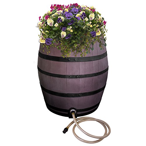 Emsco Group Rescue 50 Gallon Whiskey Rain Barrel - Kayu...