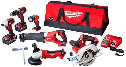 Milwaukee 2696-26 M18 Cordless LITHIUM-ION 6-Tool Combo...