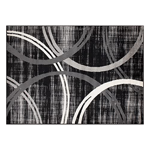 Rugshop Modernong Wavy Circles Design Area Rug