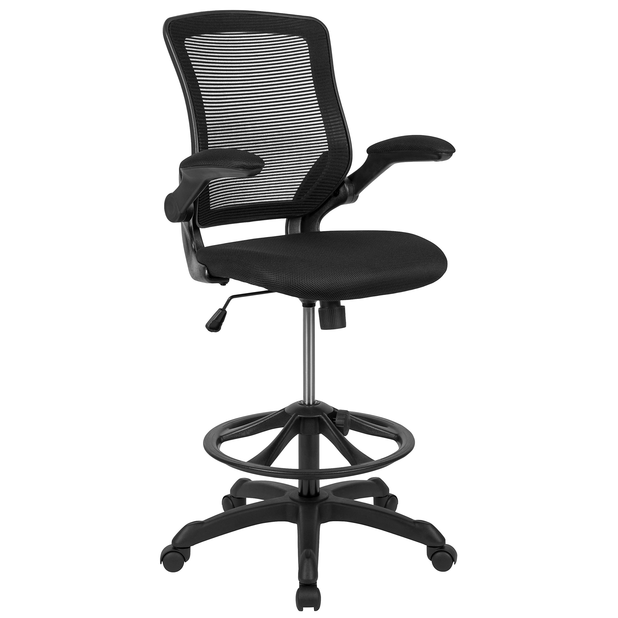 Flash Furniture Kale Mid-Back Black Mesh Swivel Ergonom...