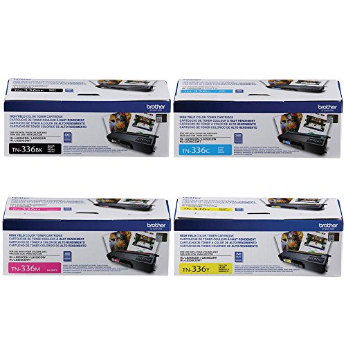 Brother TN336 Toner Cartridge ( Black,Cyan, Magenta, Yellow , 4-Pack )