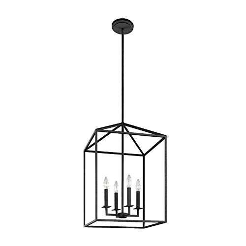 Sea Gull Lighting 5115004-839 Perryton Medium Four-Light Hall/Foyer Hanging Modern Fixture, Blacksmith Finish