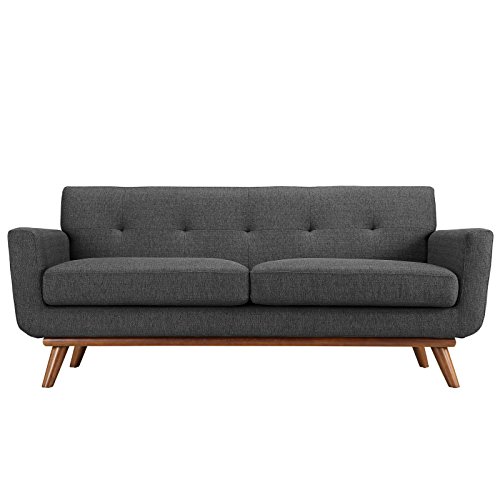 Modway Isama ang Upholstered Loveseat sa Gray